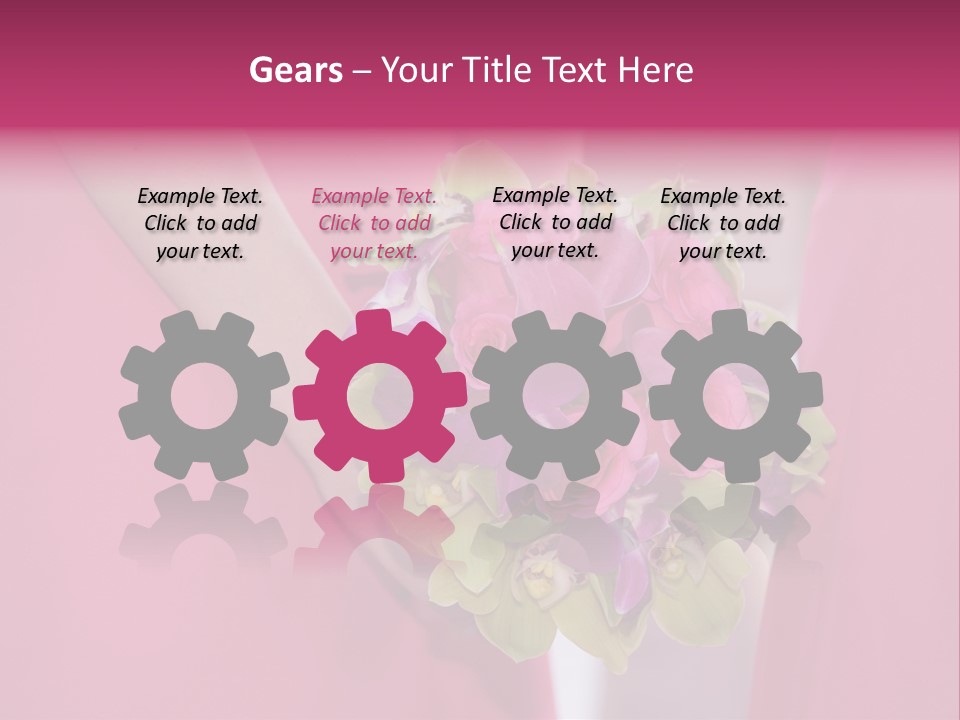 A Woman In A Pink Dress Holding A Bouquet Of Flowers PowerPoint Template