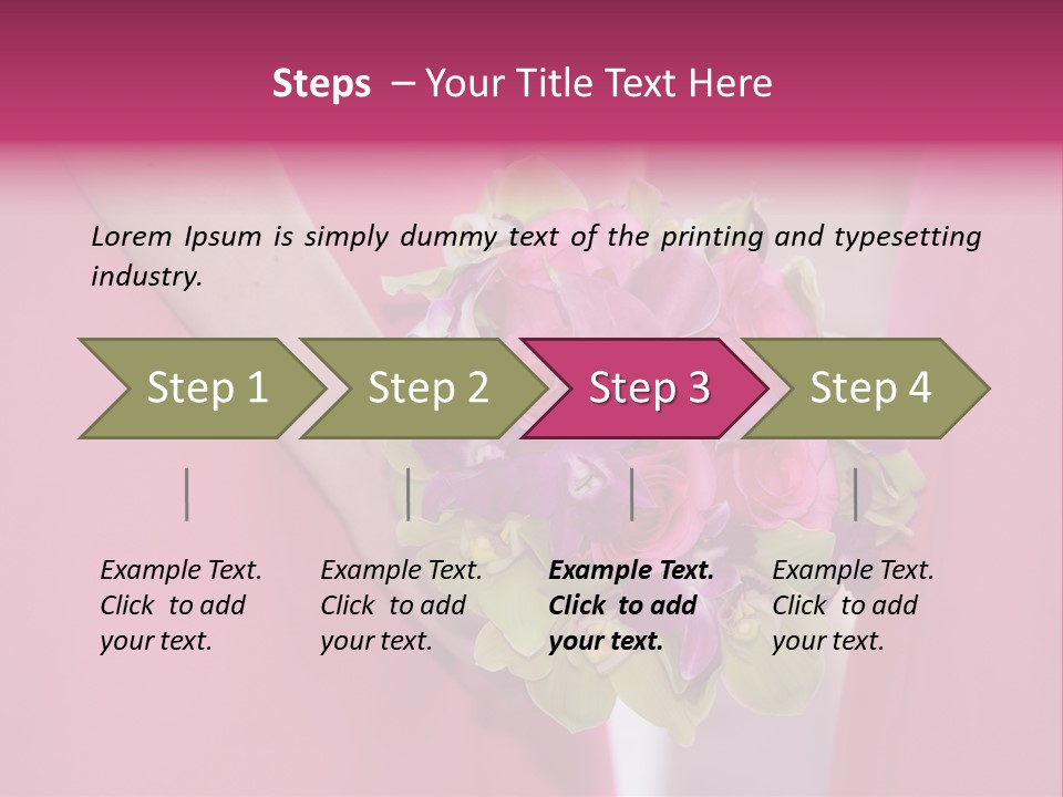 A Woman In A Pink Dress Holding A Bouquet Of Flowers PowerPoint Template