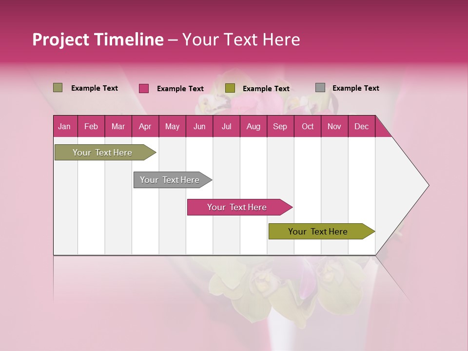 A Woman In A Pink Dress Holding A Bouquet Of Flowers PowerPoint Template