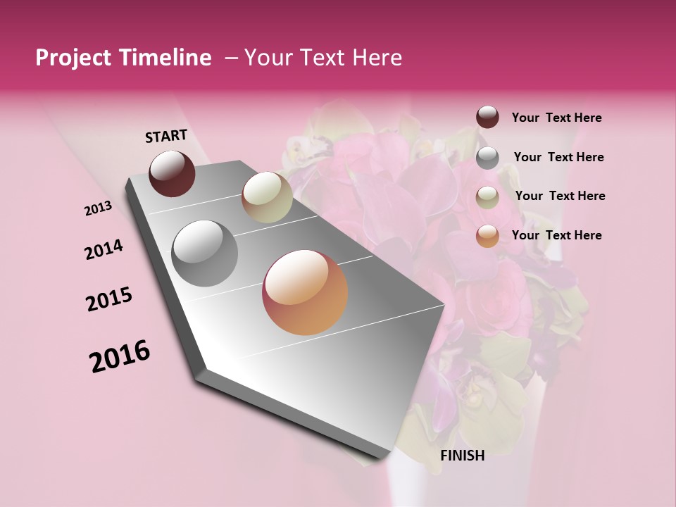 A Woman In A Pink Dress Holding A Bouquet Of Flowers PowerPoint Template