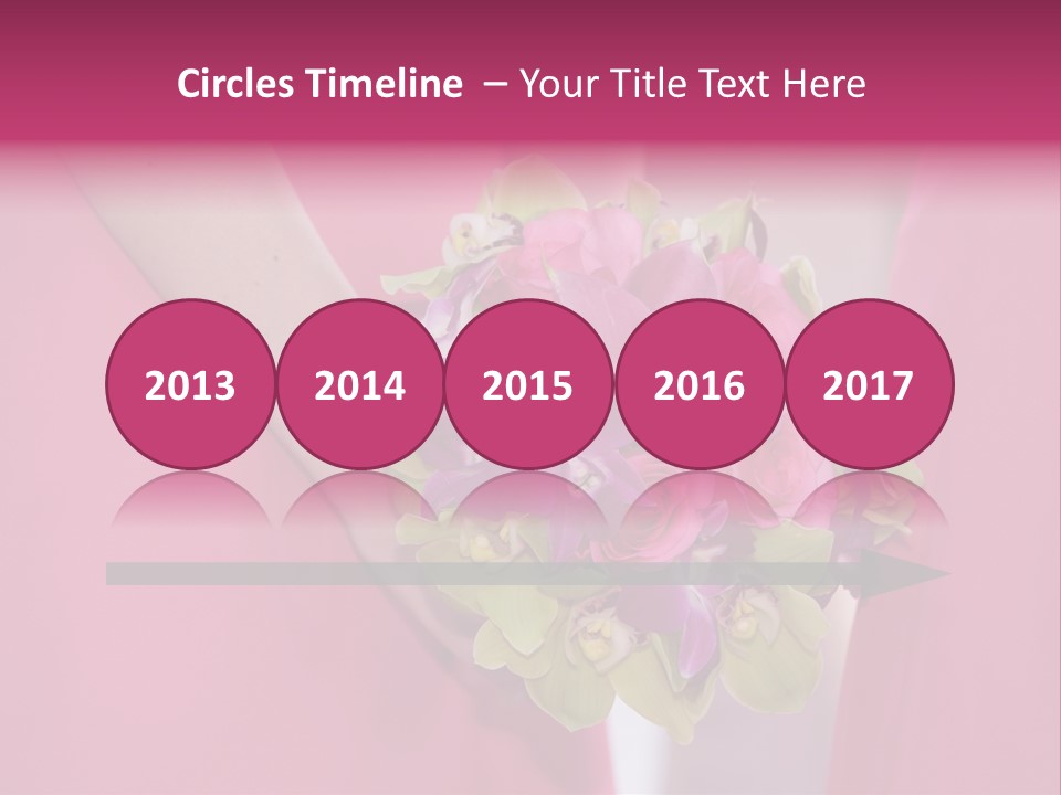 A Woman In A Pink Dress Holding A Bouquet Of Flowers PowerPoint Template