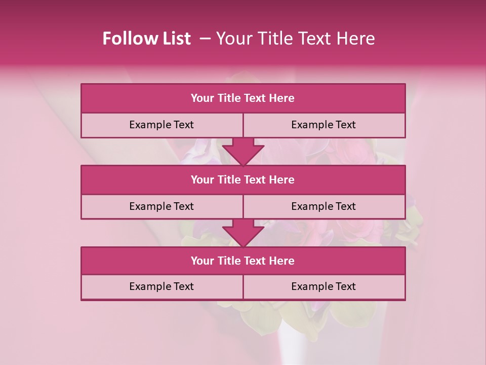 A Woman In A Pink Dress Holding A Bouquet Of Flowers PowerPoint Template