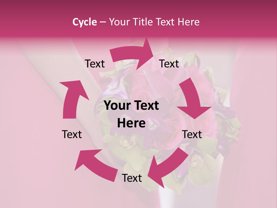 A Woman In A Pink Dress Holding A Bouquet Of Flowers PowerPoint Template