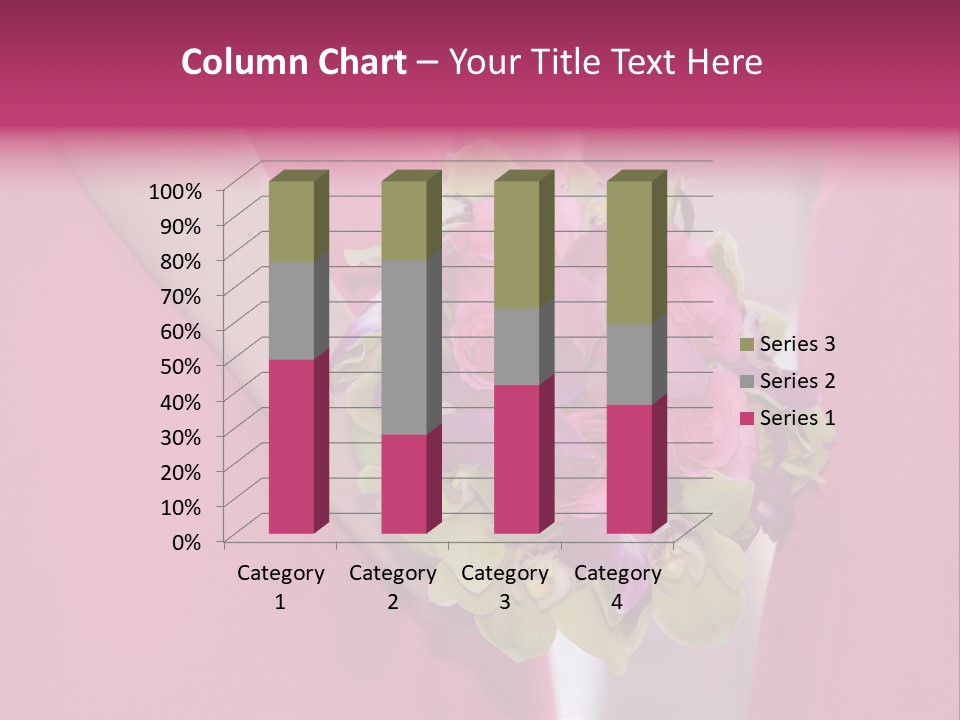 A Woman In A Pink Dress Holding A Bouquet Of Flowers PowerPoint Template