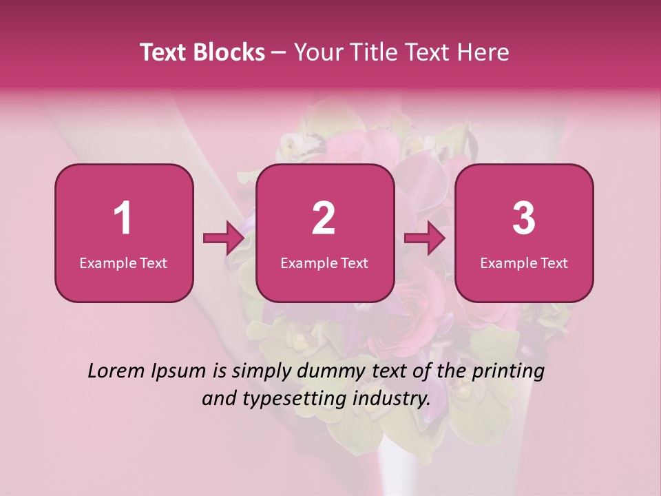 A Woman In A Pink Dress Holding A Bouquet Of Flowers PowerPoint Template