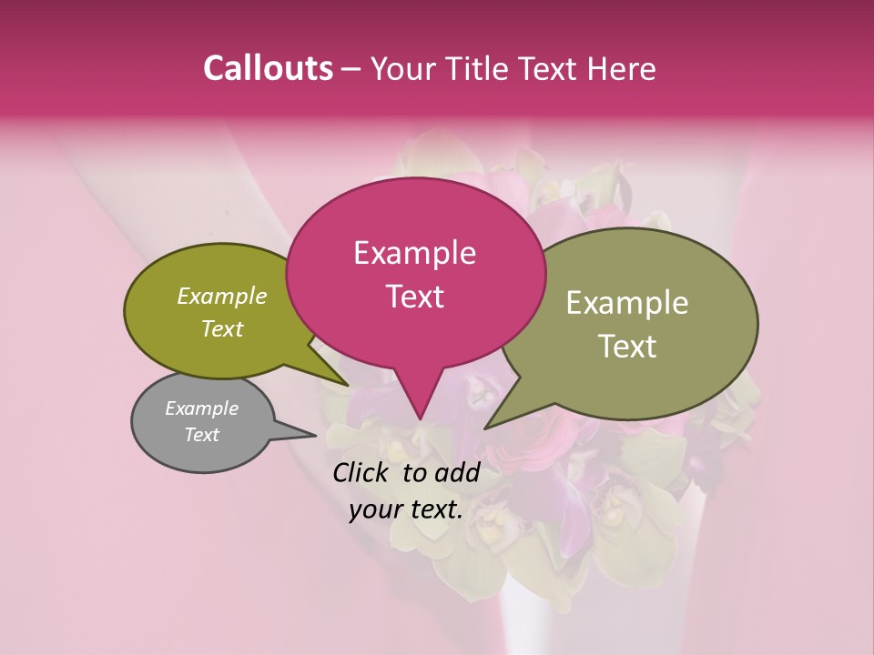 A Woman In A Pink Dress Holding A Bouquet Of Flowers PowerPoint Template