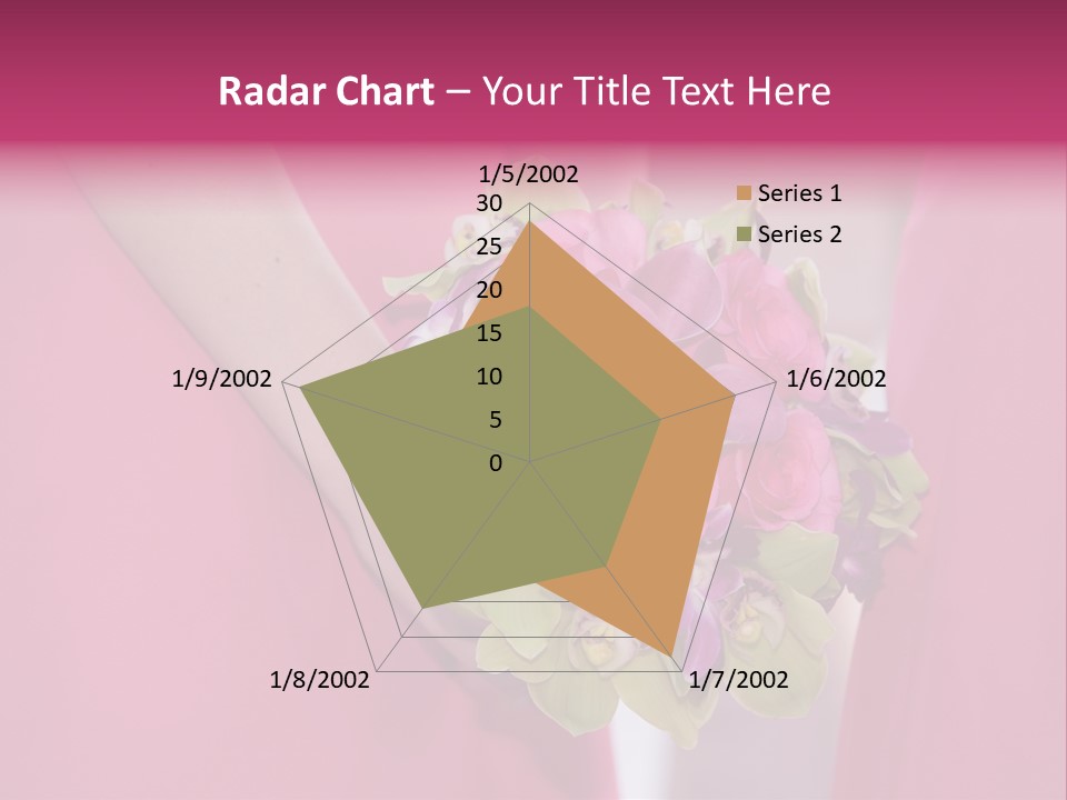 A Woman In A Pink Dress Holding A Bouquet Of Flowers PowerPoint Template