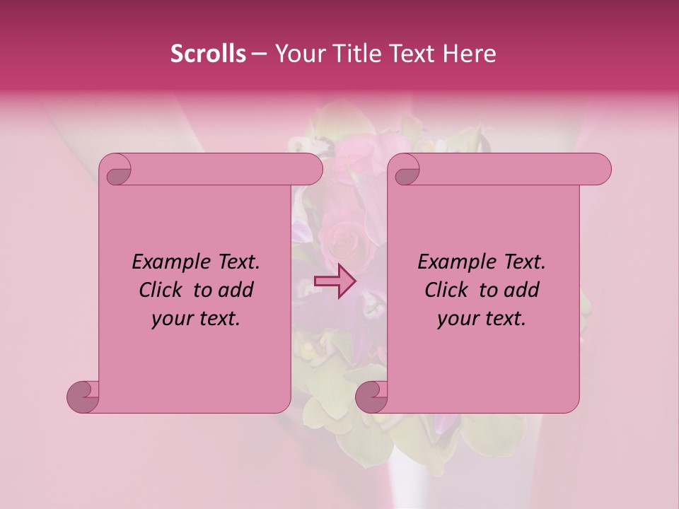 A Woman In A Pink Dress Holding A Bouquet Of Flowers PowerPoint Template