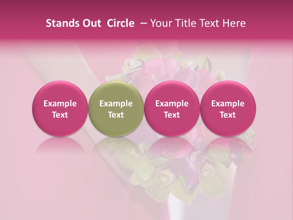 A Woman In A Pink Dress Holding A Bouquet Of Flowers PowerPoint Template