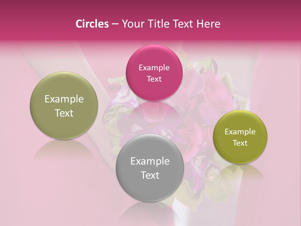 A Woman In A Pink Dress Holding A Bouquet Of Flowers PowerPoint Template