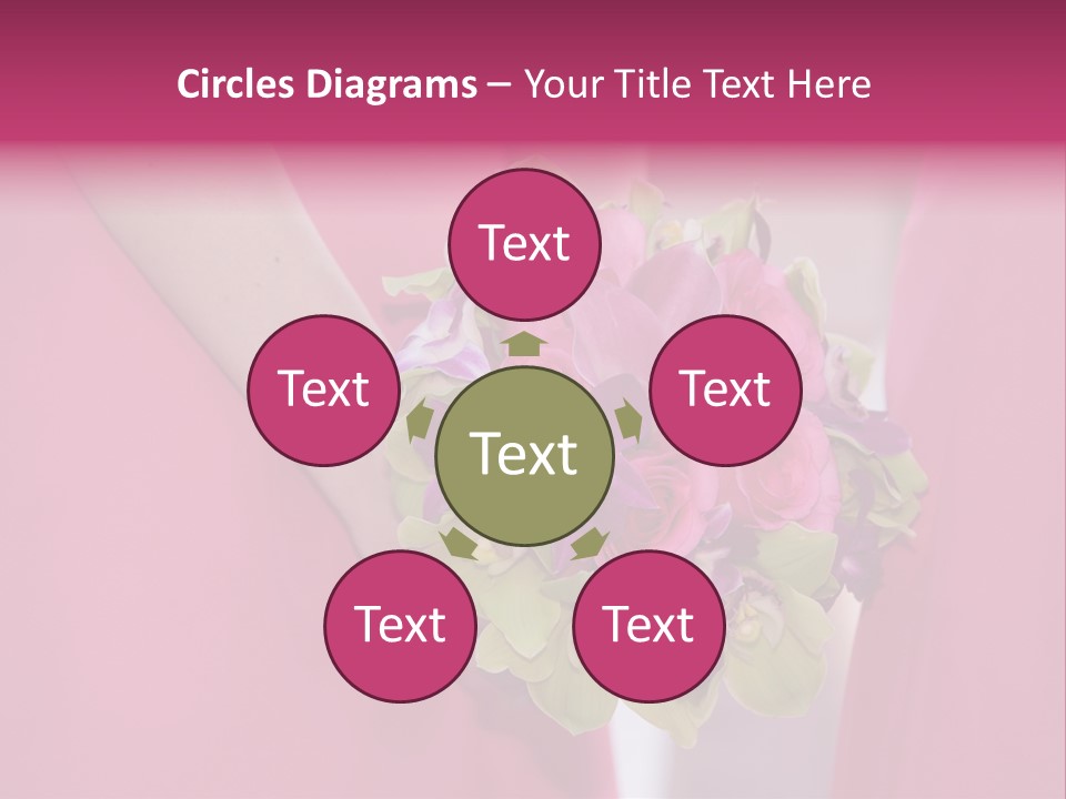 A Woman In A Pink Dress Holding A Bouquet Of Flowers PowerPoint Template