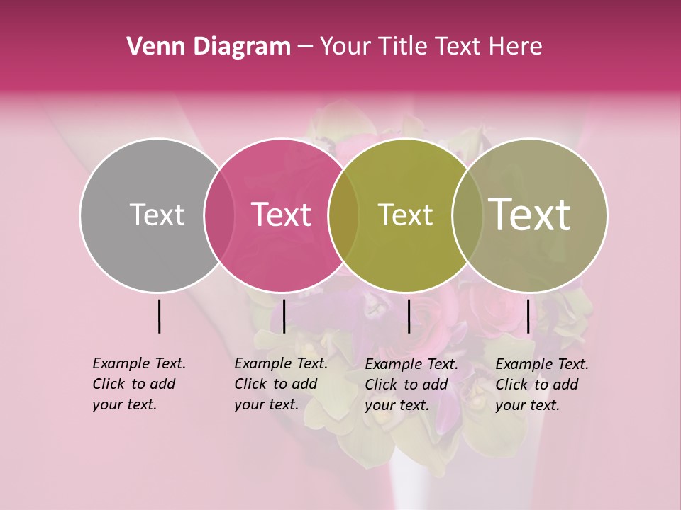 A Woman In A Pink Dress Holding A Bouquet Of Flowers PowerPoint Template