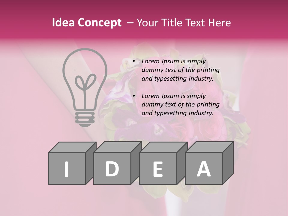 A Woman In A Pink Dress Holding A Bouquet Of Flowers PowerPoint Template