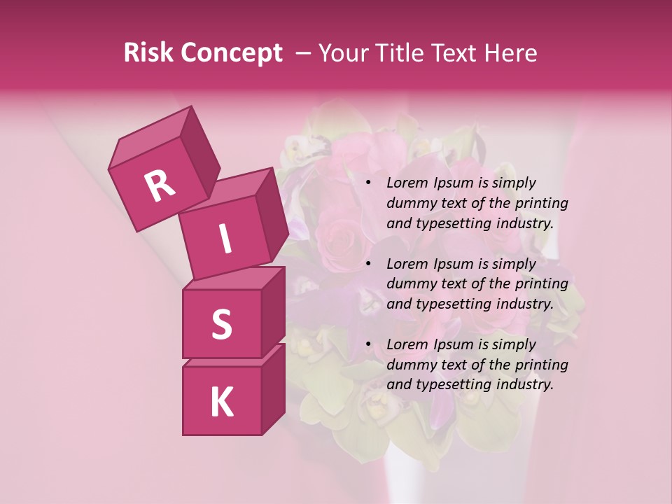 A Woman In A Pink Dress Holding A Bouquet Of Flowers PowerPoint Template