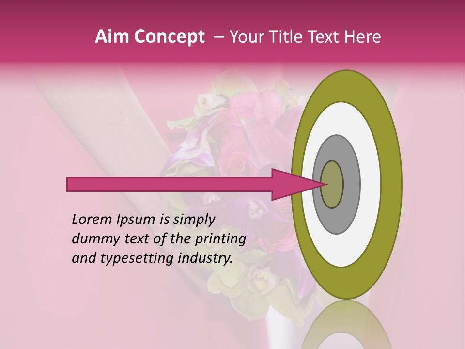 A Woman In A Pink Dress Holding A Bouquet Of Flowers PowerPoint Template