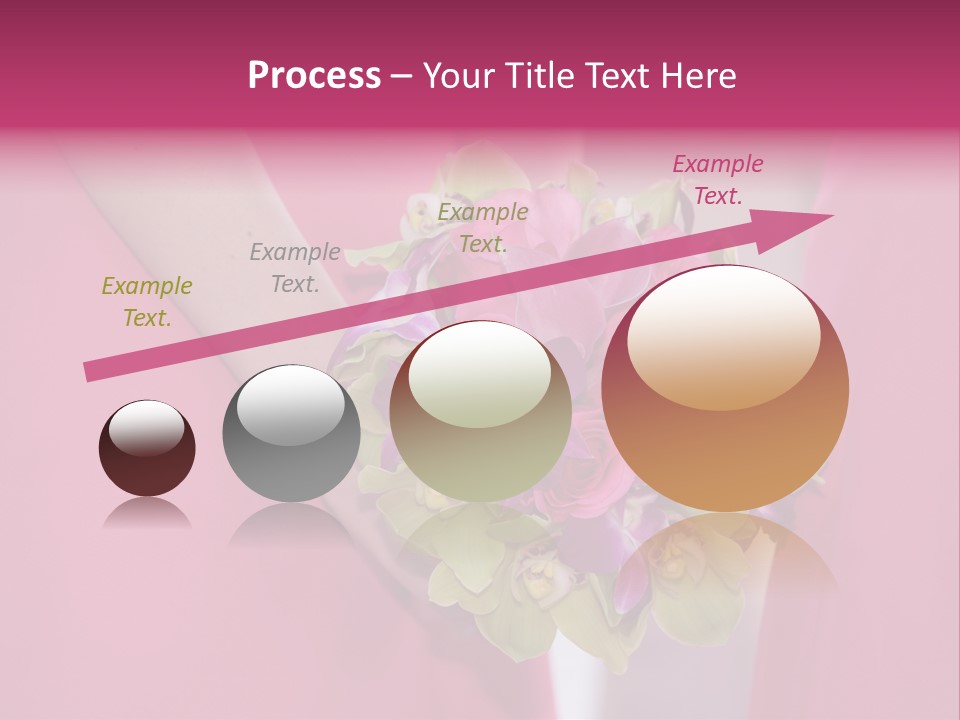 A Woman In A Pink Dress Holding A Bouquet Of Flowers PowerPoint Template