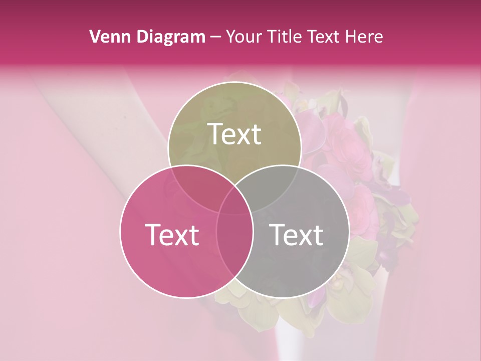 A Woman In A Pink Dress Holding A Bouquet Of Flowers PowerPoint Template