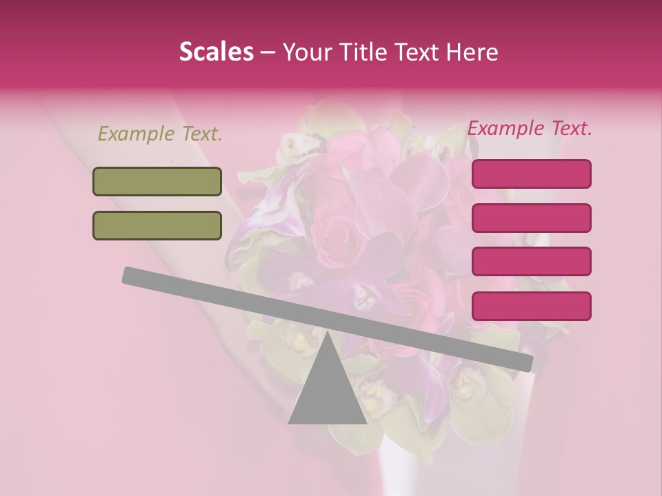 A Woman In A Pink Dress Holding A Bouquet Of Flowers PowerPoint Template