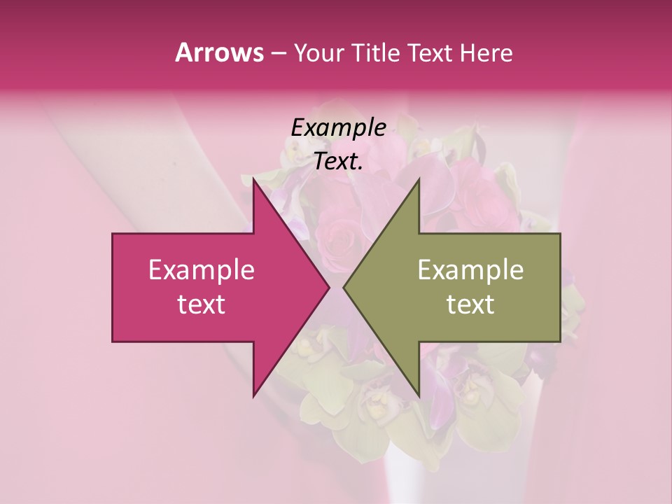 A Woman In A Pink Dress Holding A Bouquet Of Flowers PowerPoint Template