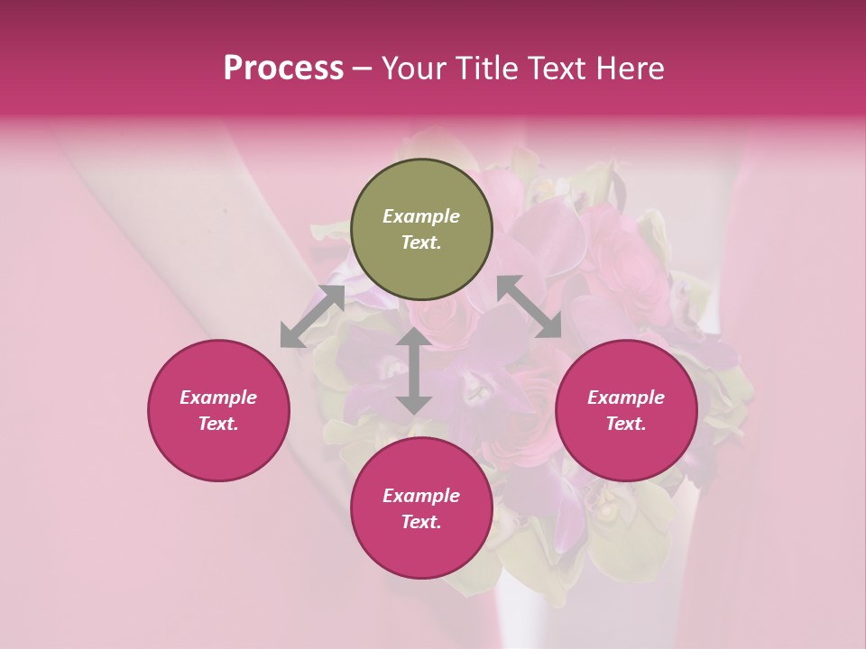 A Woman In A Pink Dress Holding A Bouquet Of Flowers PowerPoint Template