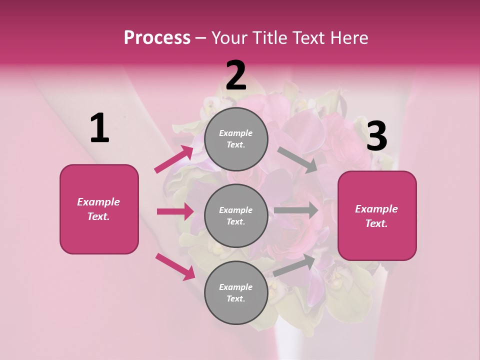 A Woman In A Pink Dress Holding A Bouquet Of Flowers PowerPoint Template