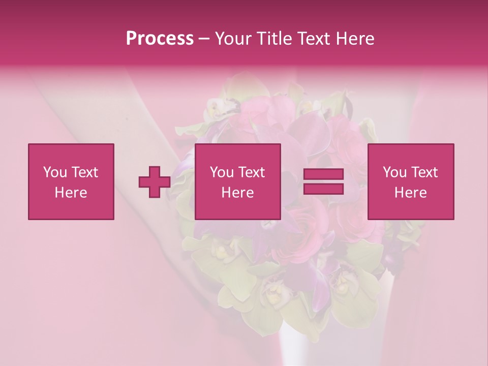 A Woman In A Pink Dress Holding A Bouquet Of Flowers PowerPoint Template