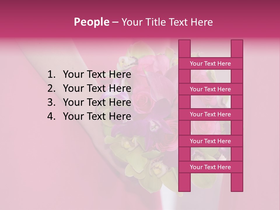 A Woman In A Pink Dress Holding A Bouquet Of Flowers PowerPoint Template