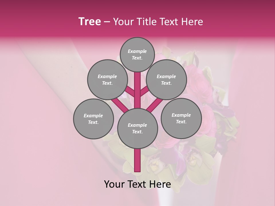 A Woman In A Pink Dress Holding A Bouquet Of Flowers PowerPoint Template