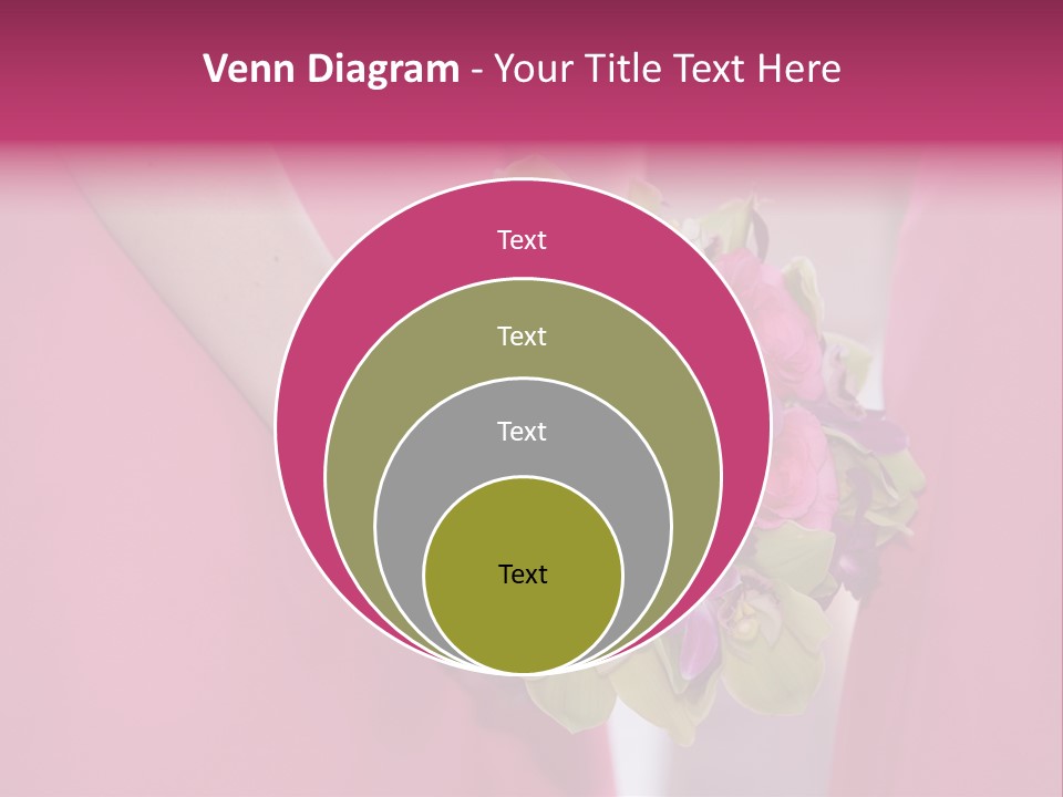 A Woman In A Pink Dress Holding A Bouquet Of Flowers PowerPoint Template