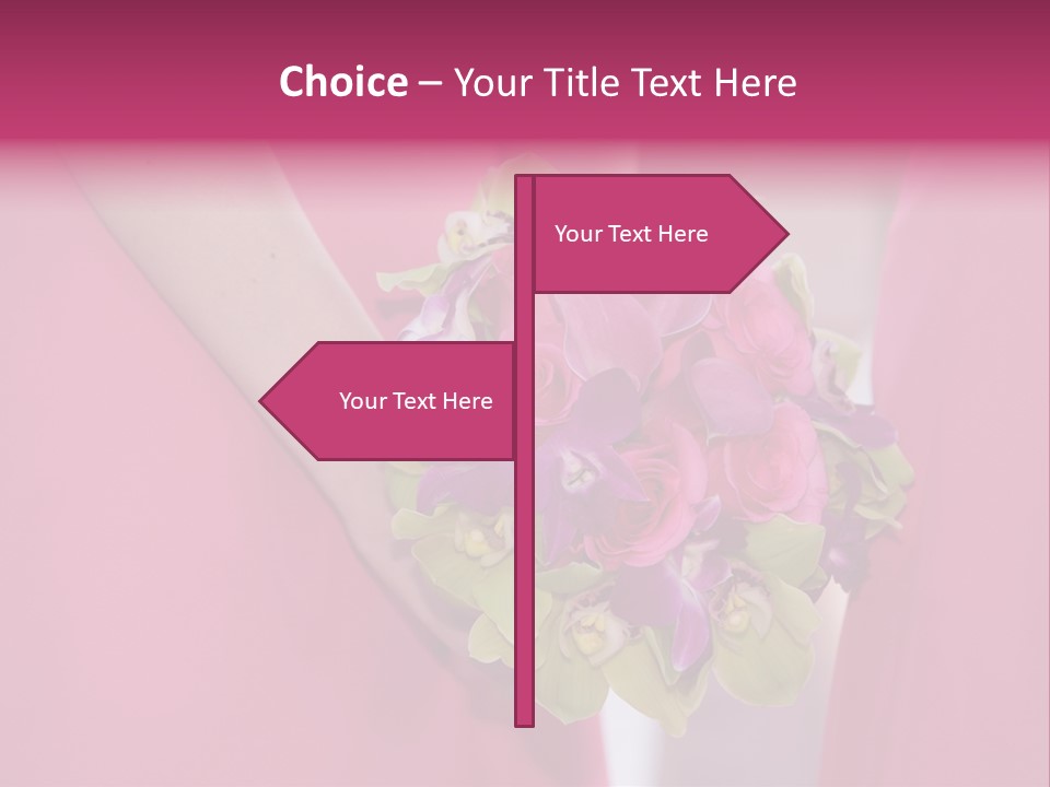 A Woman In A Pink Dress Holding A Bouquet Of Flowers PowerPoint Template