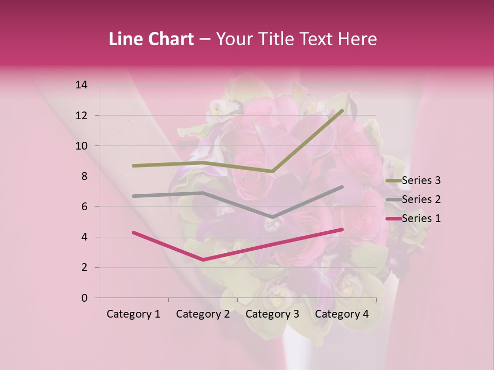 A Woman In A Pink Dress Holding A Bouquet Of Flowers PowerPoint Template