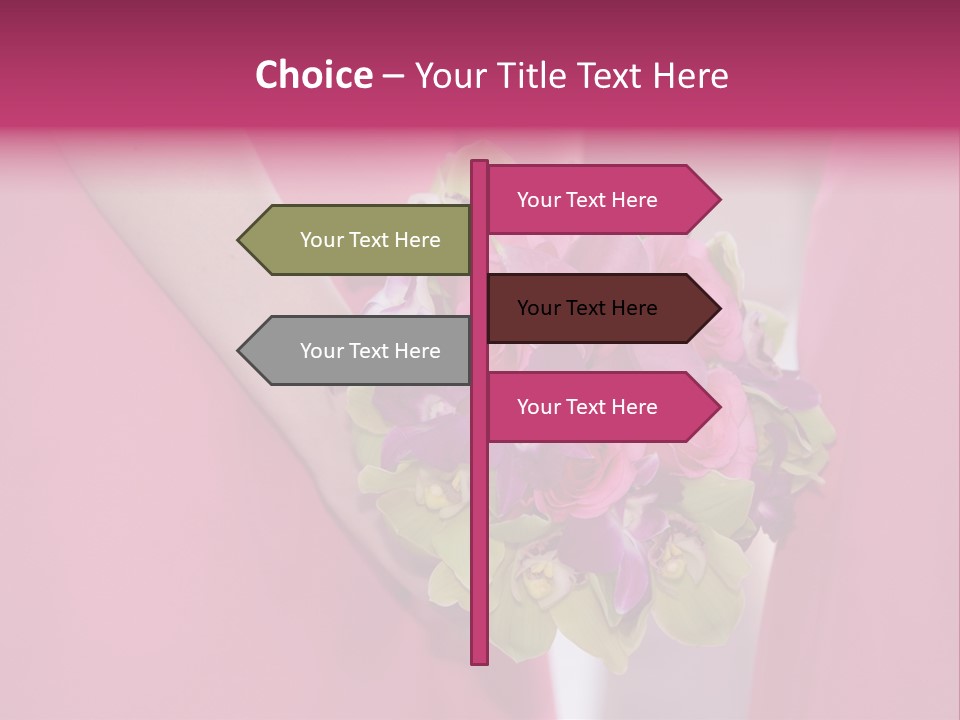 A Woman In A Pink Dress Holding A Bouquet Of Flowers PowerPoint Template