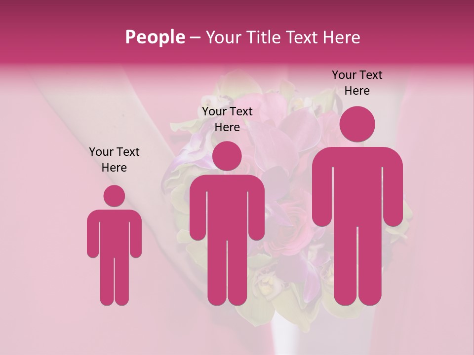 A Woman In A Pink Dress Holding A Bouquet Of Flowers PowerPoint Template