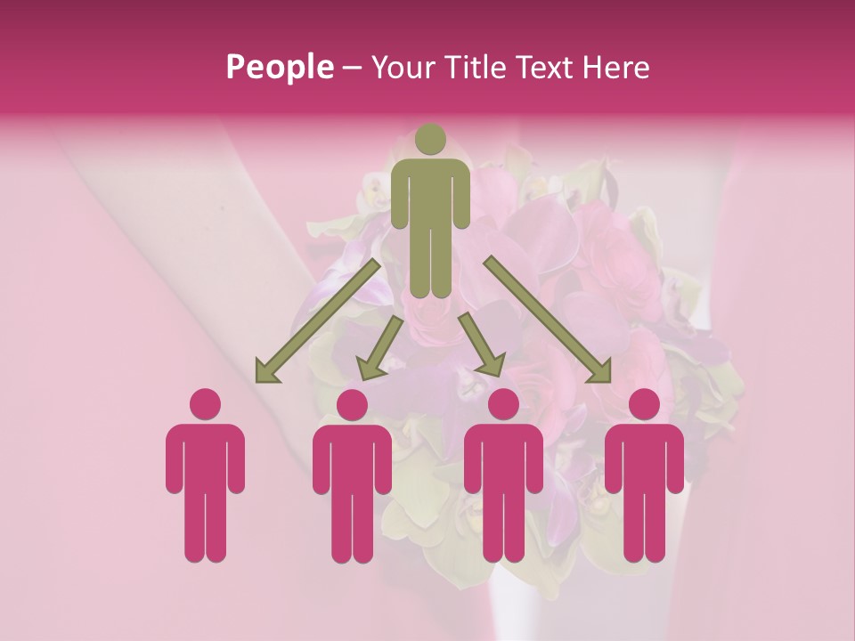 A Woman In A Pink Dress Holding A Bouquet Of Flowers PowerPoint Template