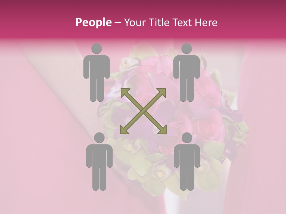 A Woman In A Pink Dress Holding A Bouquet Of Flowers PowerPoint Template