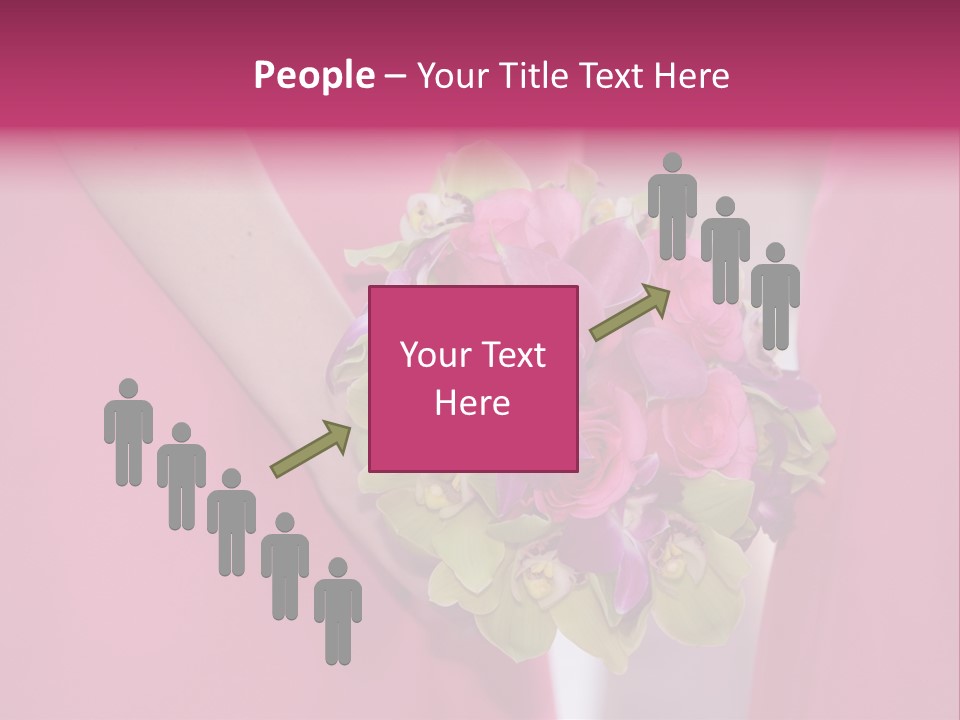 A Woman In A Pink Dress Holding A Bouquet Of Flowers PowerPoint Template