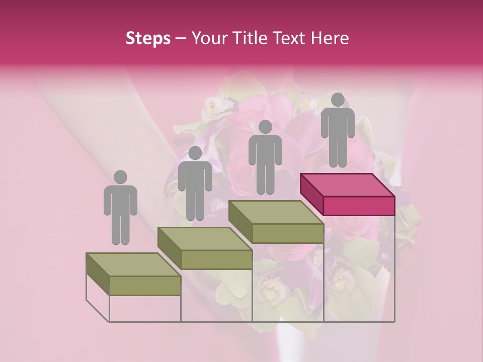 A Woman In A Pink Dress Holding A Bouquet Of Flowers PowerPoint Template