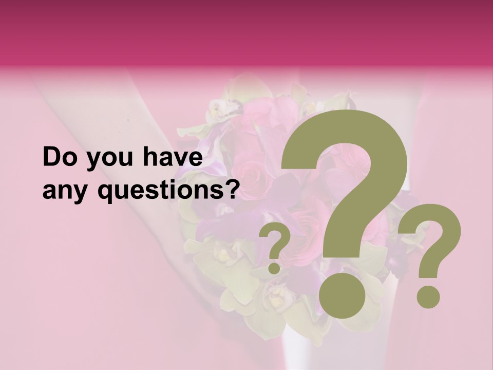 A Woman In A Pink Dress Holding A Bouquet Of Flowers PowerPoint Template