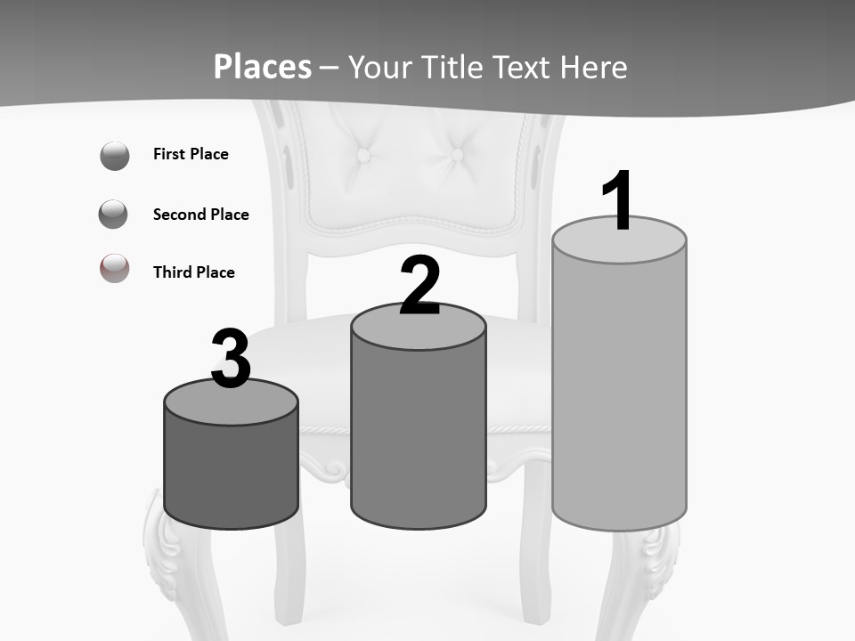 A White Chair With A Gray Background PowerPoint Template