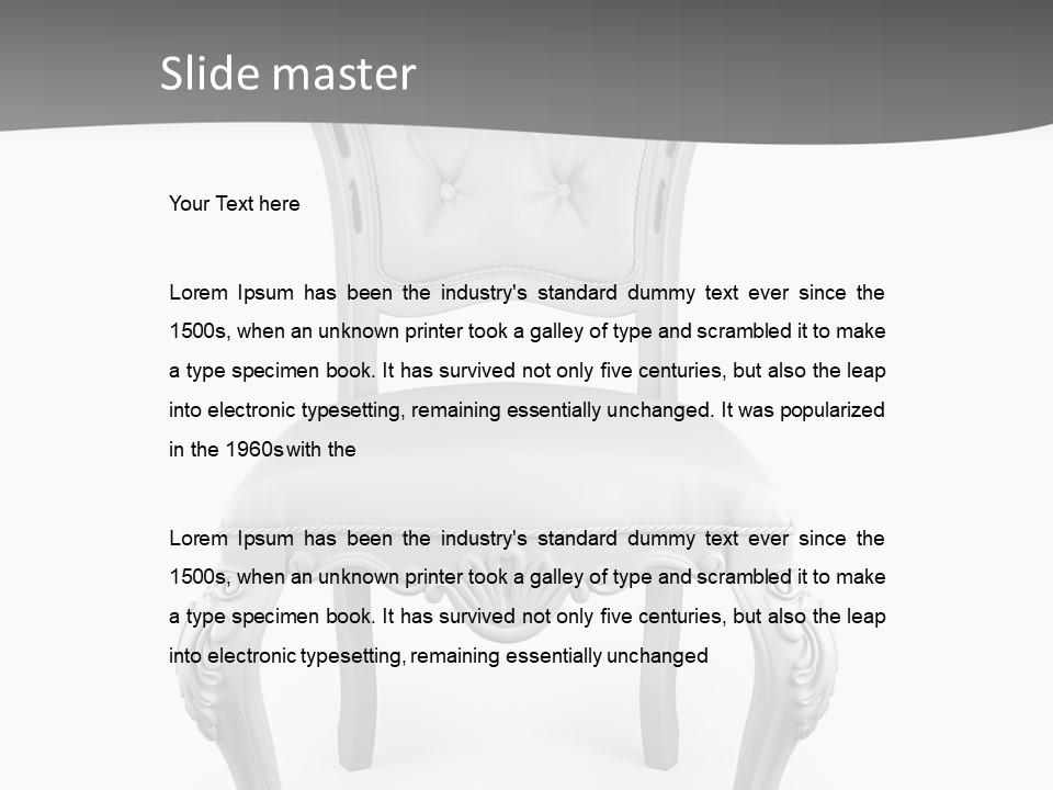 A White Chair With A Gray Background PowerPoint Template