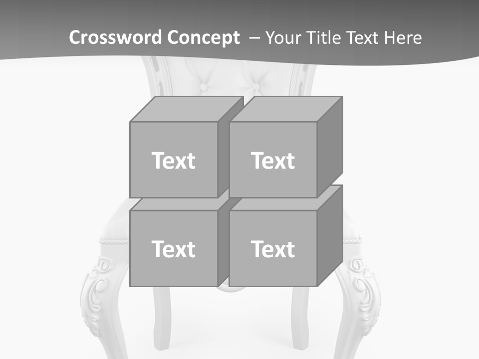 A White Chair With A Gray Background PowerPoint Template