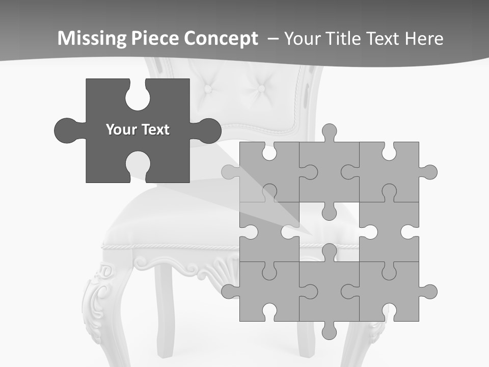 A White Chair With A Gray Background PowerPoint Template