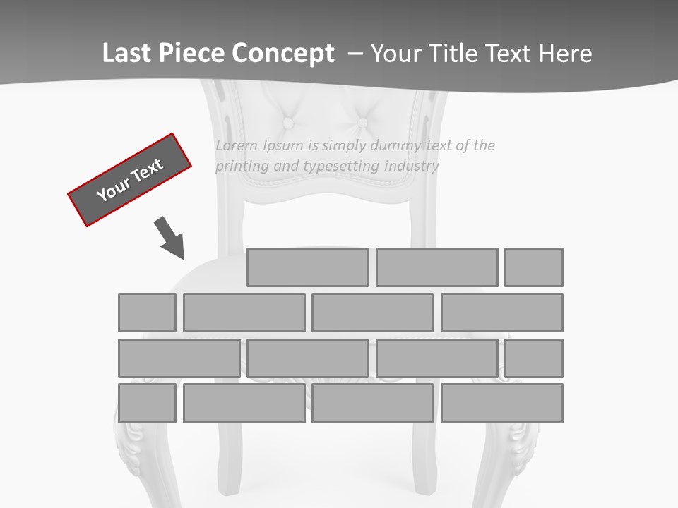 A White Chair With A Gray Background PowerPoint Template