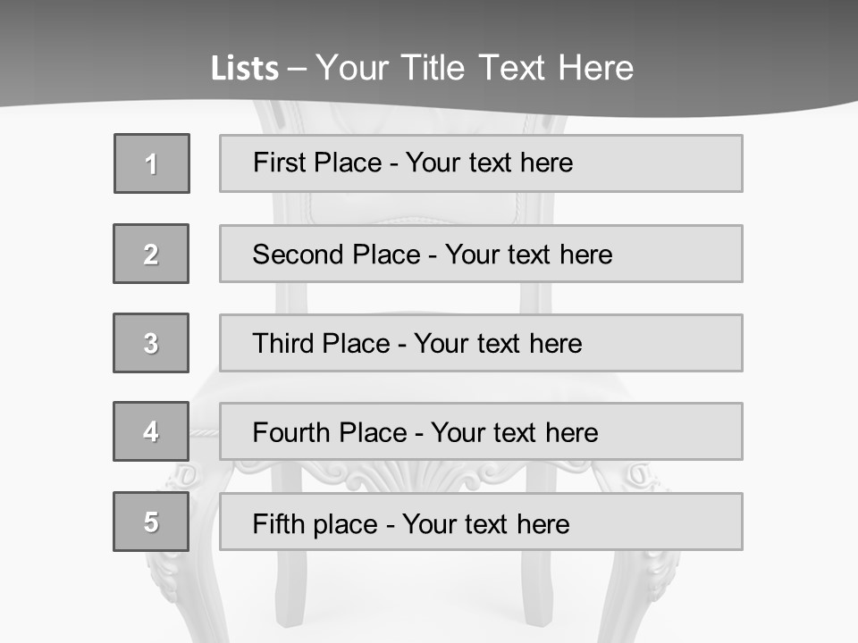 A White Chair With A Gray Background PowerPoint Template