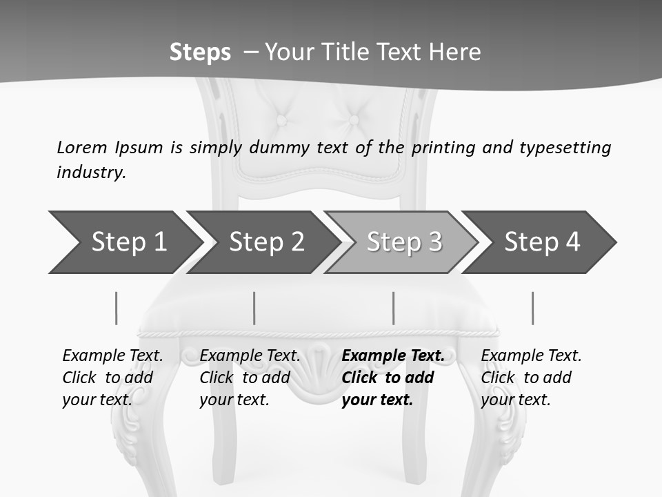 A White Chair With A Gray Background PowerPoint Template