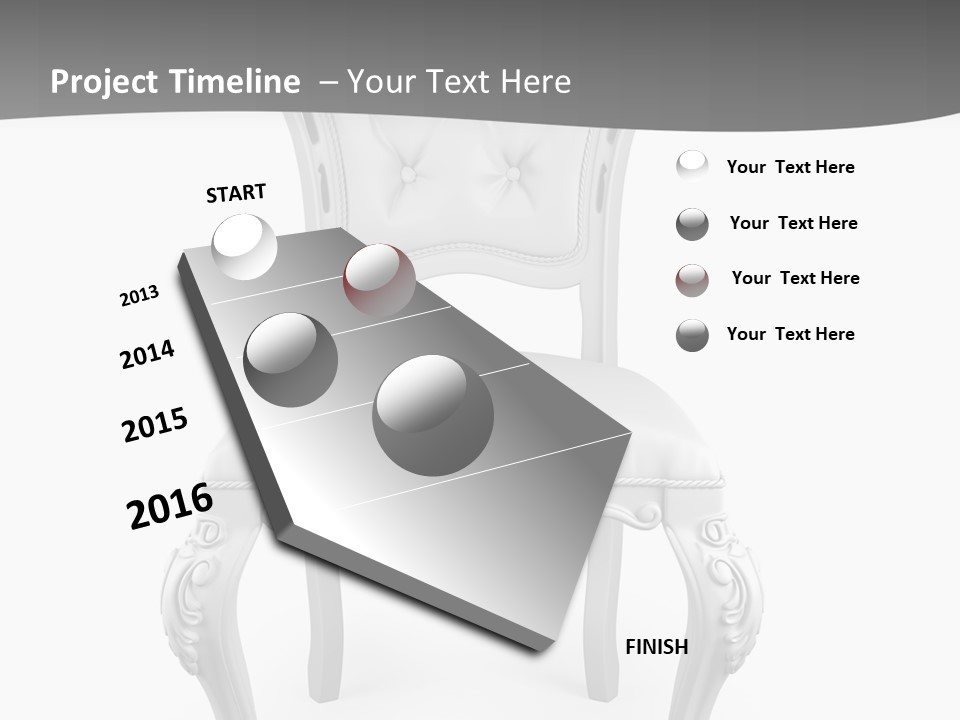 A White Chair With A Gray Background PowerPoint Template