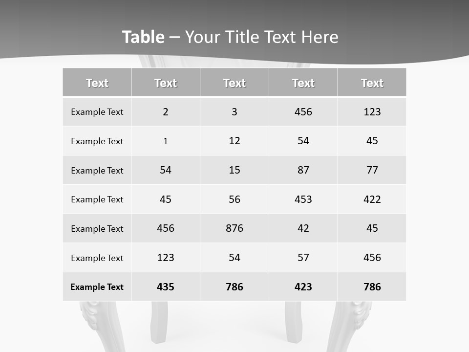 A White Chair With A Gray Background PowerPoint Template