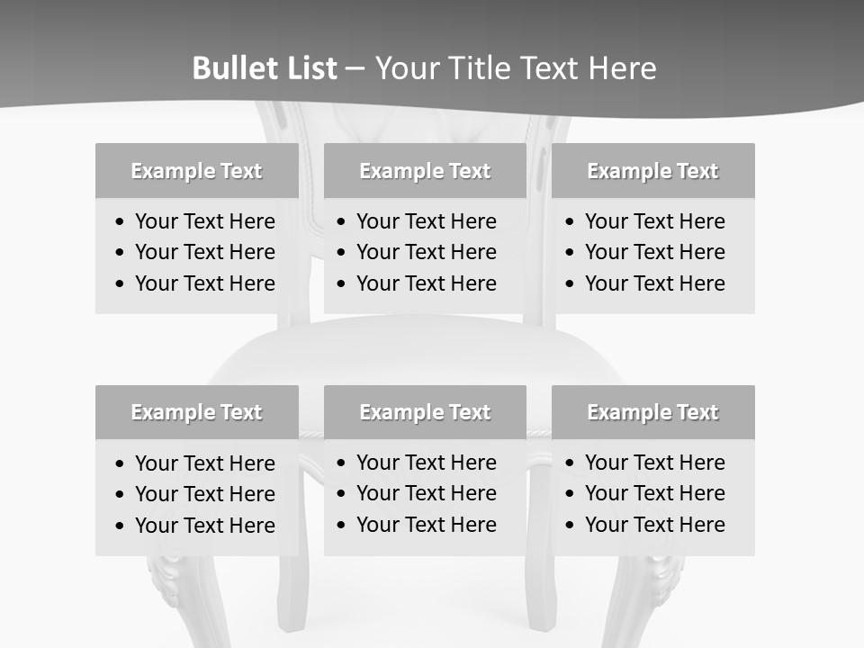 A White Chair With A Gray Background PowerPoint Template