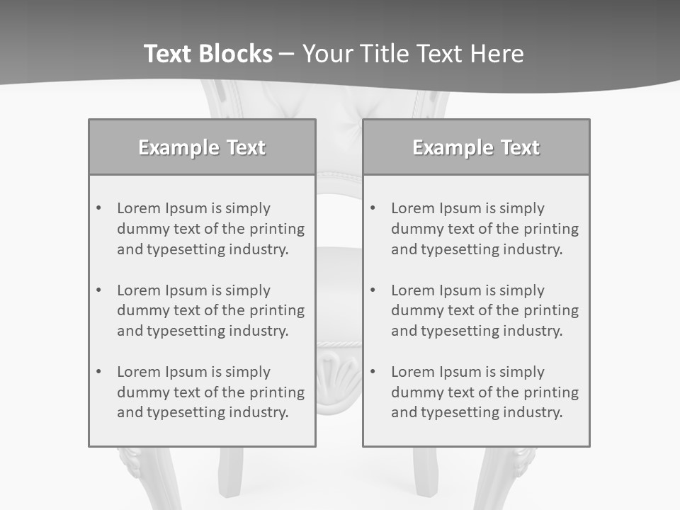 A White Chair With A Gray Background PowerPoint Template