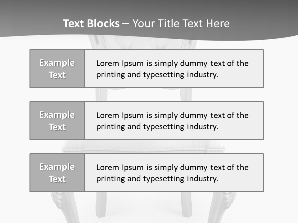 A White Chair With A Gray Background PowerPoint Template